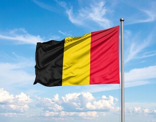 Belgian flag flying in the sky