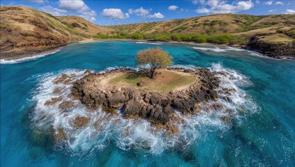 Island oasis in turquoise waters