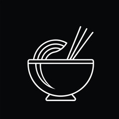 Noodle Bowl with Chopsticks – Asian Food Icon

