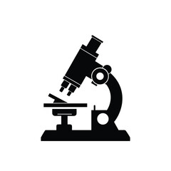 Minimalist black silhouette microscope icon

