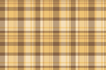 Frame pattern check texture, feminine fabric vector seamless. Slim plaid background textile tartan in orange and amber colors.