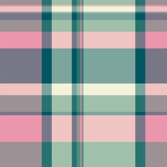 Retro pattern plaid textile, detailed tartan seamless texture. Dining background vector fabric check in pastel and vintage gray colors.