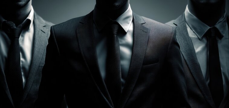 The Professional Suits in Shadowy Corporate Environment