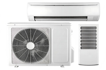 White air conditioning units with fan isolated on a transparent background air conditioner