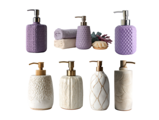 Elegant soap dispensers and hand towels for a modern bathroom design