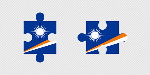 Puzzle Pieces with Marshall Islands Flag.