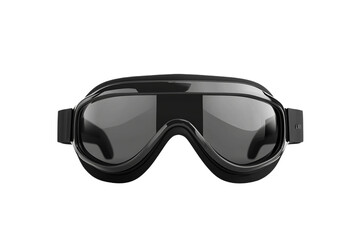 Sleek black retro aviator goggles isolated product shot on transparent background