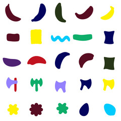 a bunch of different shapes and sizes of hair