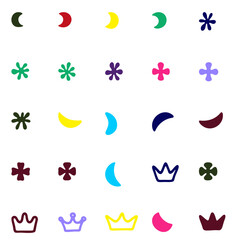 Fototapeta premium a set of different colored icons on a white background