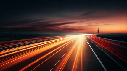 Road speed motion blur traffic at night