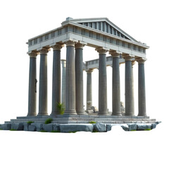 Fototapeta premium Photo of greek temple isolated on transparent background