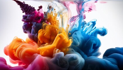 abstract colorful ink swirling in water