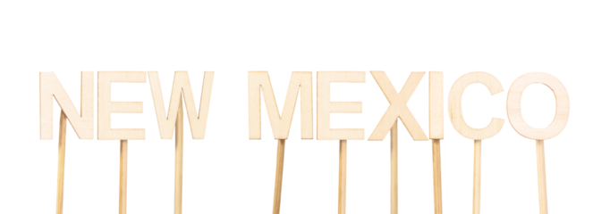 New Mexico formed by wooden letters, perfect conceptual image for southwestern culture, multicultural education, or thematic educational maps