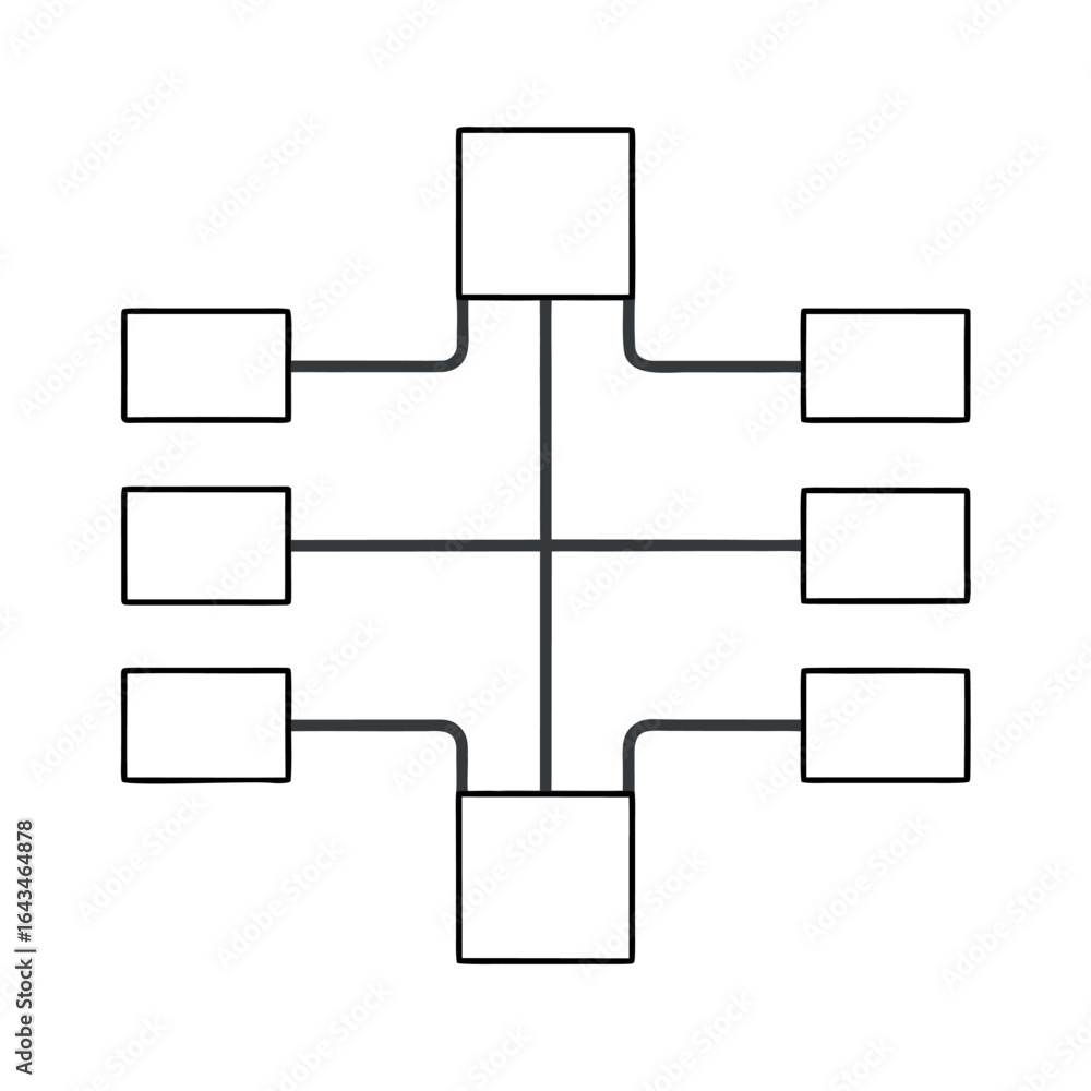 Poster minimalist line art branching structure for mind mapping and idea generation