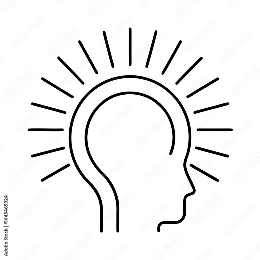 Poster minimalist line art design featuring an abstract representation of light and inspiration with clean 