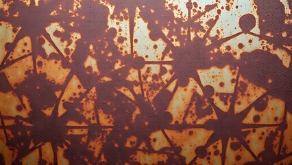 Close-up of aged metal surface with intricate rust patterns, highlighting natural texture and detail.