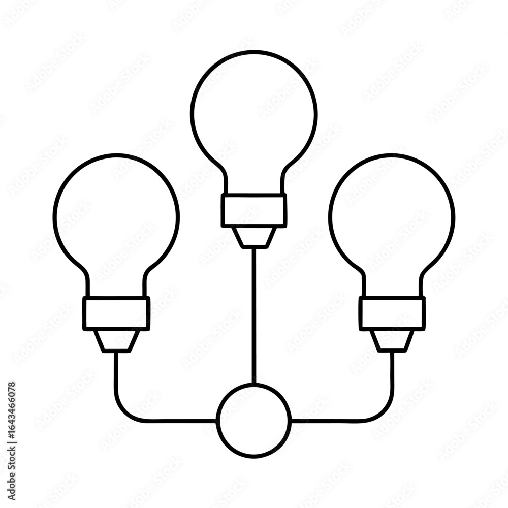Poster minimalist line art depicting multiple abstract ideas and concepts in a clean vector design