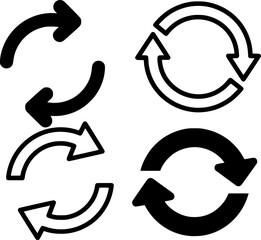 Circular arrow rotation symbol with two arrows pointing in opposite directions