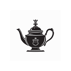 Vintage style antique teapot with ornamental design