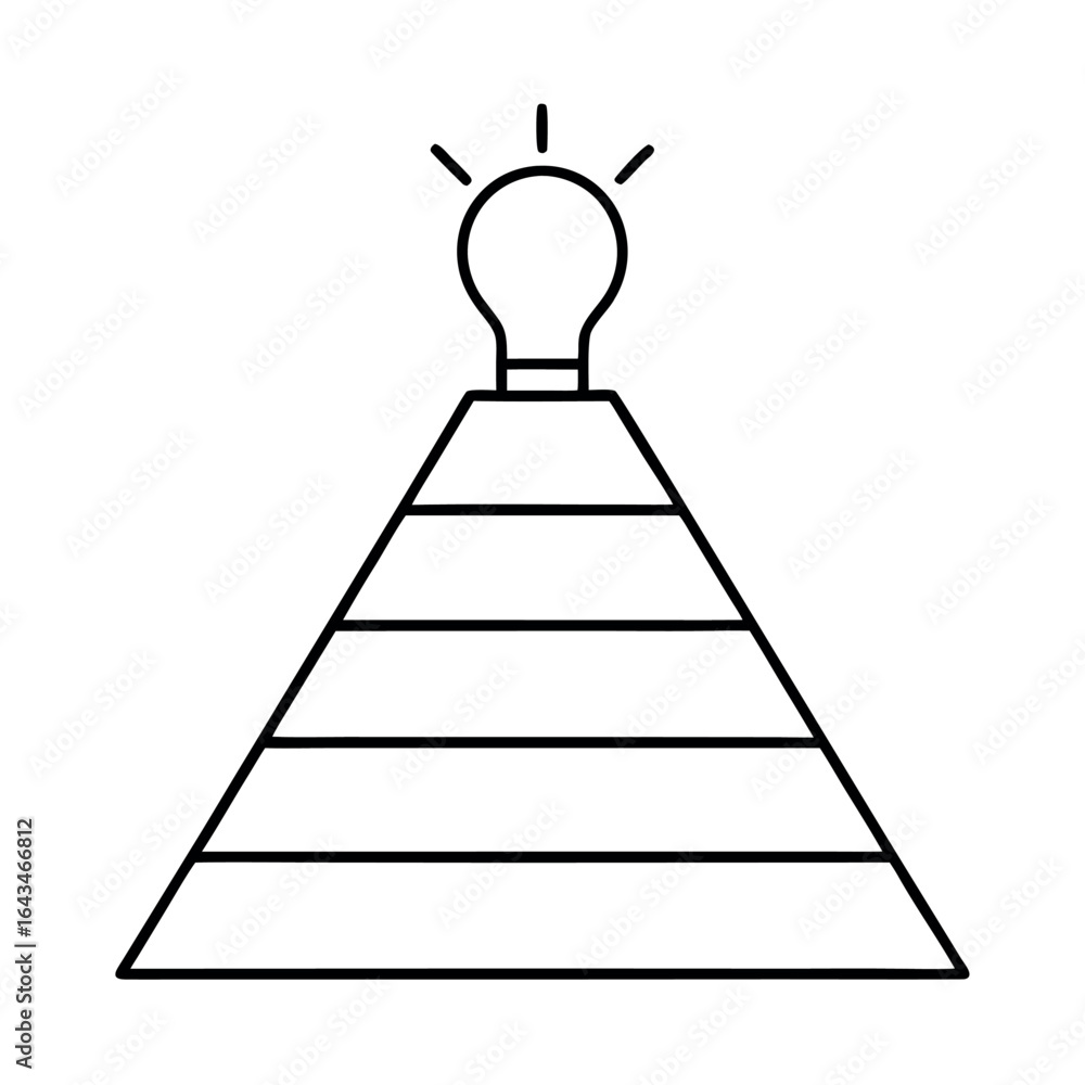 Poster minimalist line art pyramid design featuring a clean geometric structure with geometric elements and