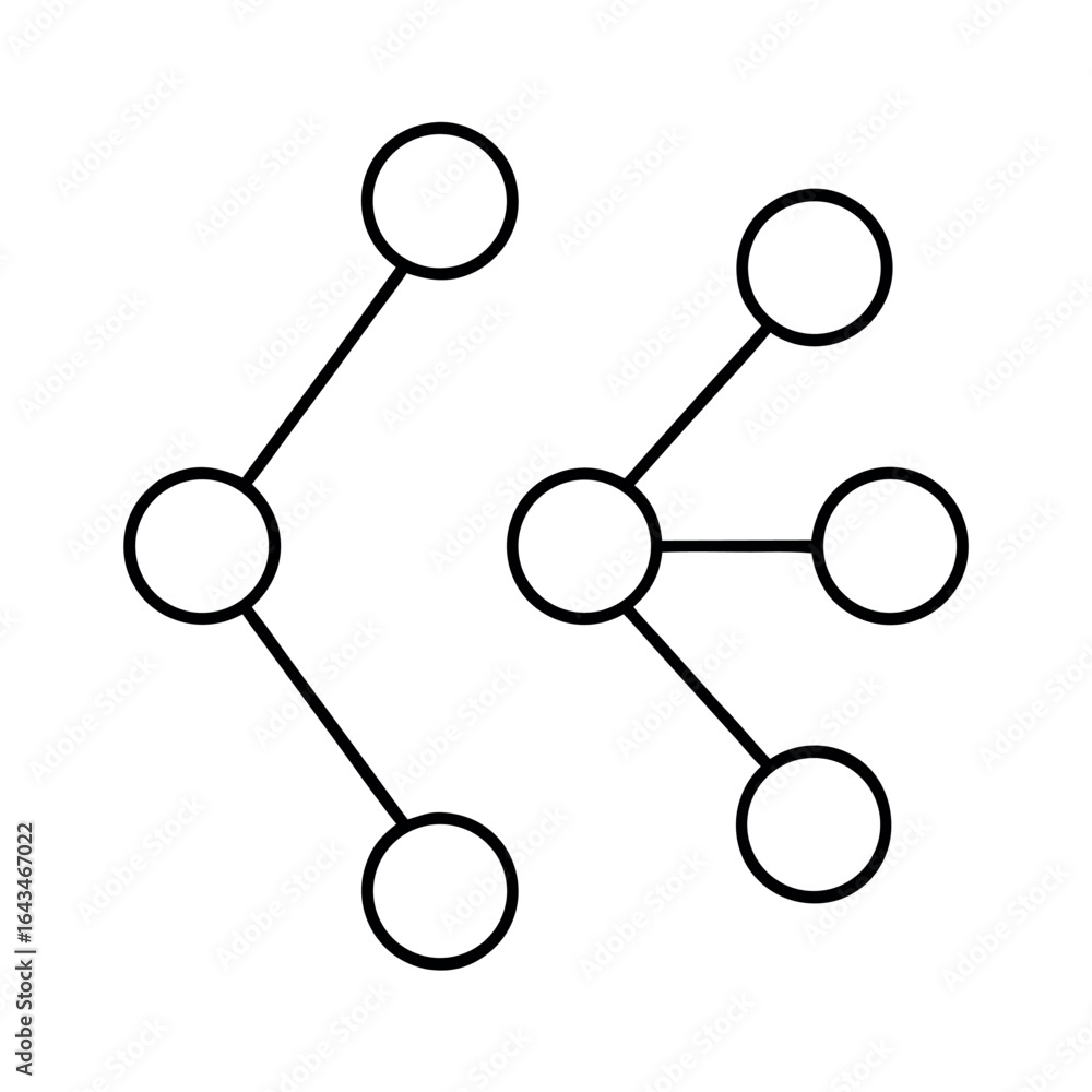 Poster minimalist line art design featuring interconnected abstract nodes and geometric shapes in a clean a