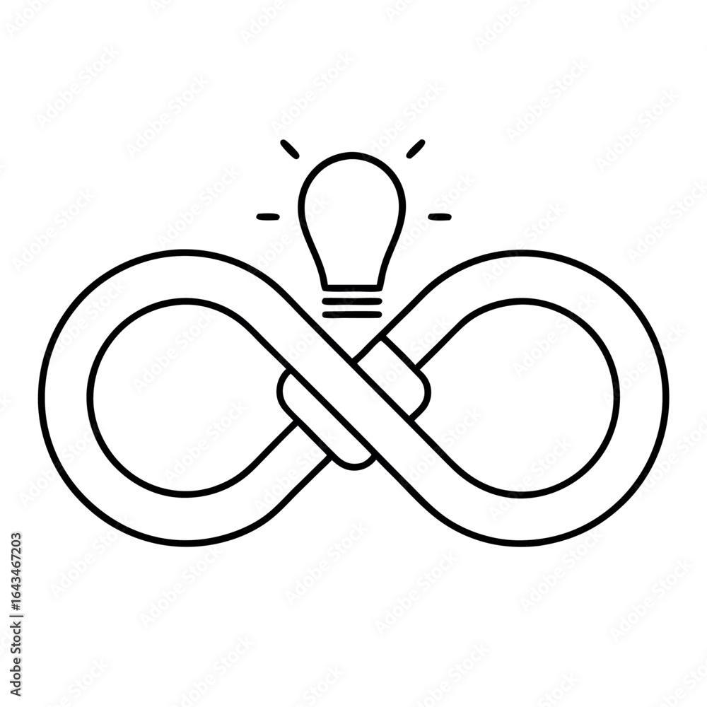 Poster elegant minimalist line art design featuring the infinity symbol in a clean and modern aesthetic sui