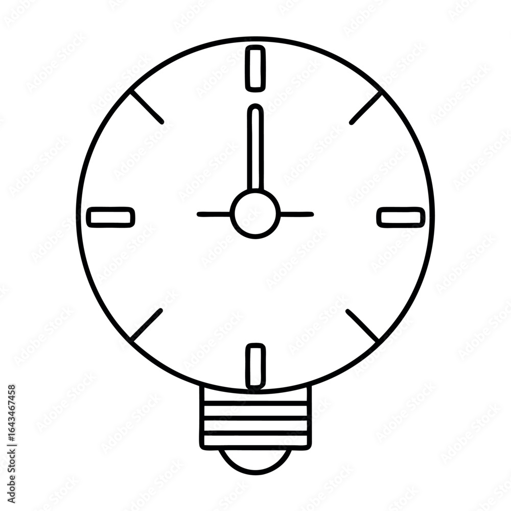 Poster minimalist line art clock design with creative and modern aesthetic suitable for various application