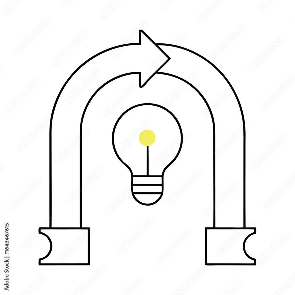 Poster minimalist line art archway design featuring a single elegant architectural structure with clean lin