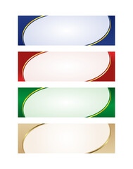 Geometric Banner Collection: A set of four elegant geometric banners with varying colors, designed for versatile use.