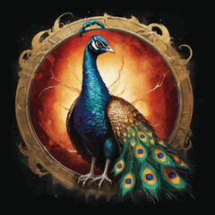 Peacock Vector T-shirt Design