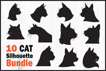 Leaping Cat Silhouette – Jumping Feline Vector Clipart Design