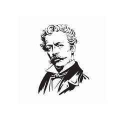 Detailed Victorian Man Portrait with Mustache and Suit