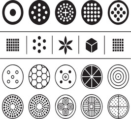  Set of Hand-Drawn Geometric Patterns - Assorted Shapes and Textures