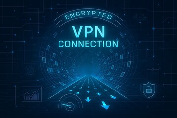 Encrypted vpn connection securing your digital world with advanced technology for safe, private, and protected online access and data transfer