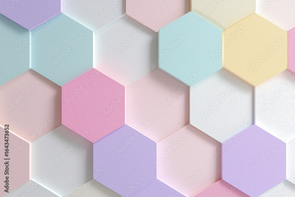 Aufkleber pastel hexagon pattern colorful abstract background