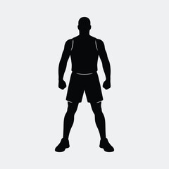 Silhouette athlete basketball player standing confidently vector illustration