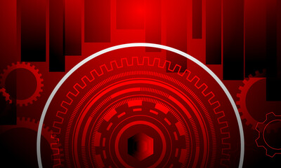 red circles shape circuit and cog shape cyberspace electronic abstract high technology background