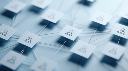The digital networking concept showcasing interconnected user profile icons.