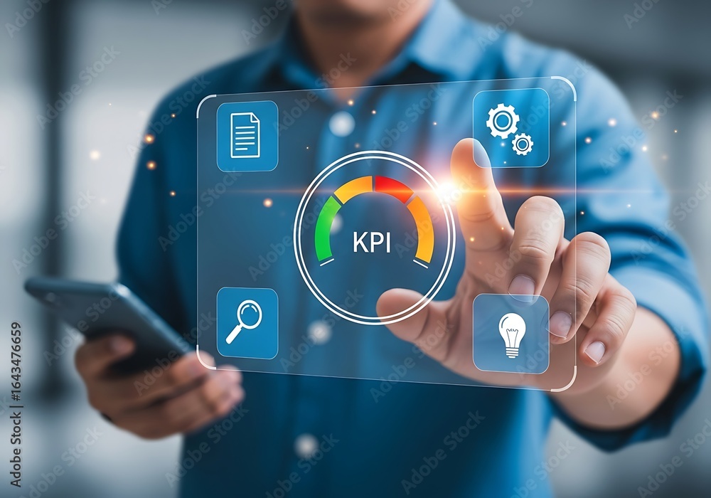 Poster business performance indicator dashboard interaction