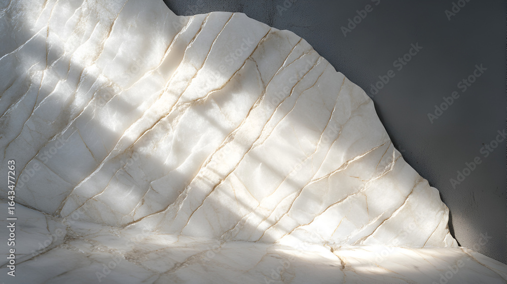 Poster a luminous slab of translucent stone with subtle veining creates an elegant and textured , illuminat