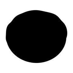 Isolated black organic blob against a white background, creating a stark contrast