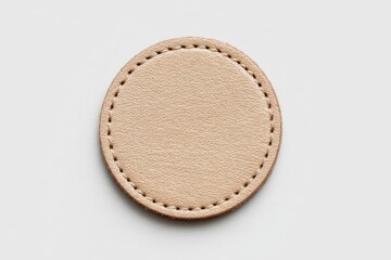 Light beige leather circle patch