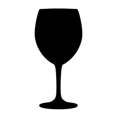 Elegant wine glass silhouette against a white background offering a simple design