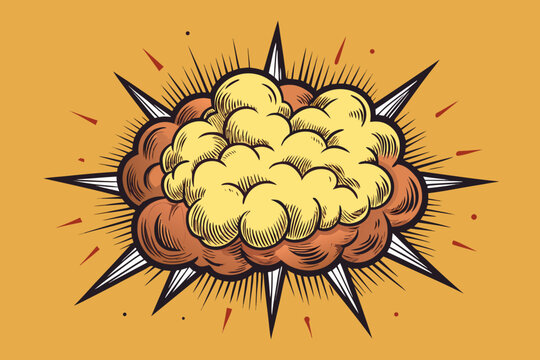 Dynamic comic book explosion bursts with vibrant energy and bold lines, capturing thrilling action and impactful moments for dynamic design projects.