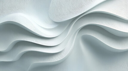Obraz premium Close-up of layered white textured material with flowing curved shapes and soft shadows