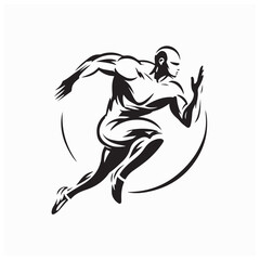 Running Athlete Silhouette for Motivation and Training