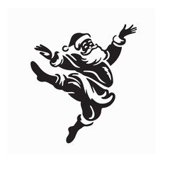 Dancing Santa Claus Logo Vector Cartoon Christmas Illustration