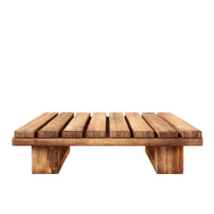 Fototapeta premium Wooden springboard platform front view isolated on white and transparent background