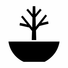Black Bowl Silhouette Vector