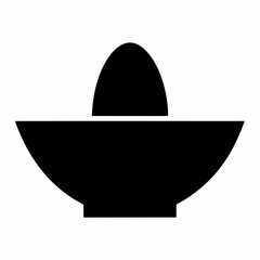 Black Bowl Silhouette Vector
